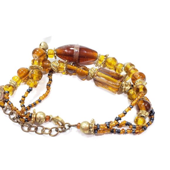 Multi Strand Glass Beads Bracelet City - Picture 3 of 6